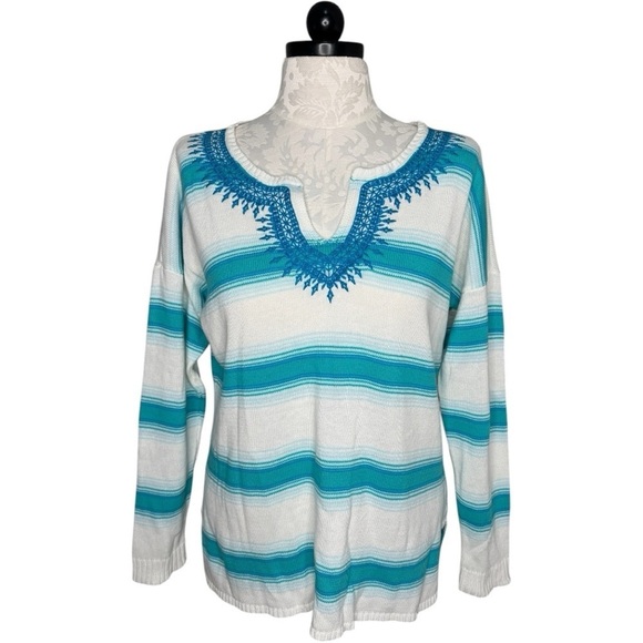 Vineyard Vines Sweaters - Vineyard Vines Embroidered Linen Blend Sweater - Size Large